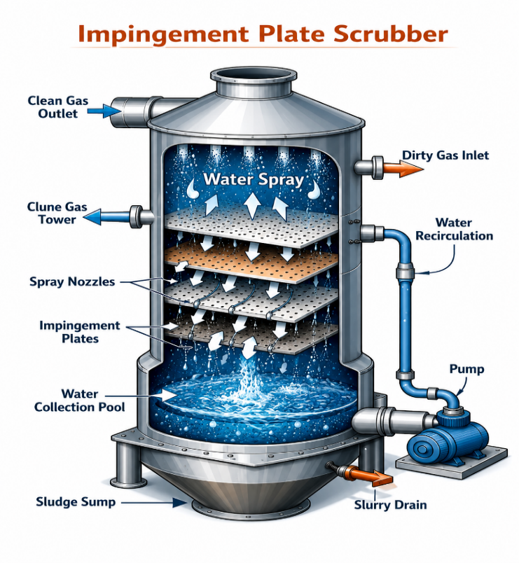 Impingement Plate Scrubber · System schematic
