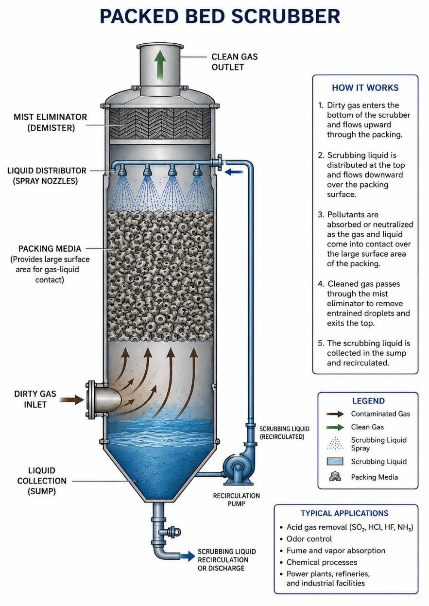 Packed Bed Scrubber · System schematic